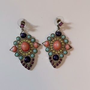 Jewel tone dangle earrings